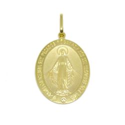 Pingente Nsra. das Gra�as Milagrosa Oca M�dio em Ouro Amarelo 18 Kilates - 25071